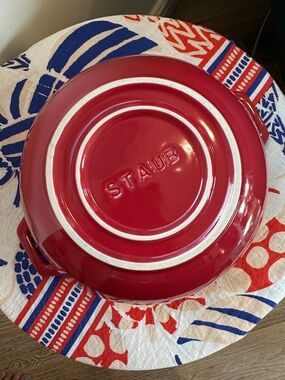 Staub Classic Ceramic Mixing Bowl in Cherry Red with handles 25 cm